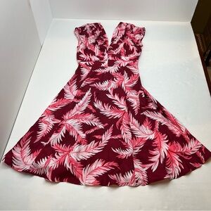 Trashy Diva Red and Pink Leaf Print Dress